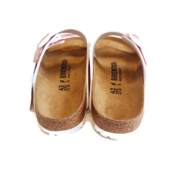 Birkenstock Arizona Birko-Flor Sandals Womens 11 Marble Twirl Fuchsia Tulip Pink - Picture 7 of 9
